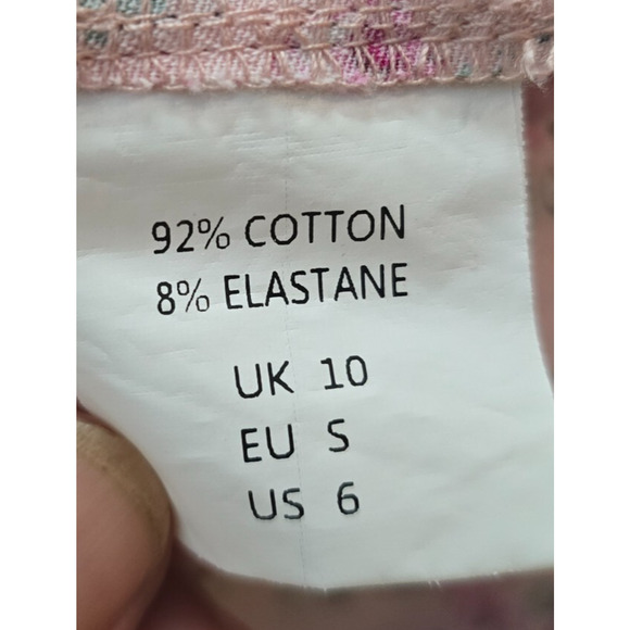 Rummies Dress Women's 6 Pink Floral Mini Short Cap Sleeve Tie Round Neck Zipper - Picture 7 of 16